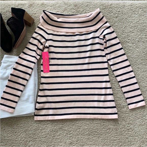 Lilly Pulitzer Clarette Off The Shoulder Sweater - Picture 6 of 6